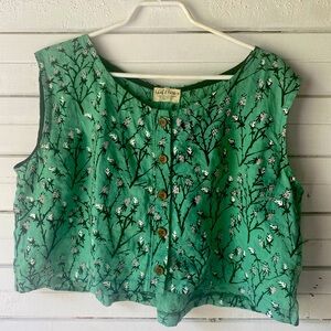 Thief & Bandit handprinted handmade crop top